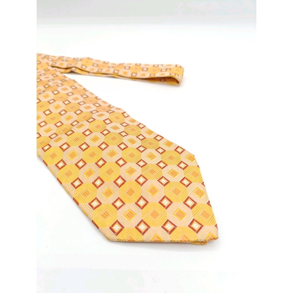 Barneys New York Silk Tie Mens Multicolor Geometric Italy Handmade 57x3.75